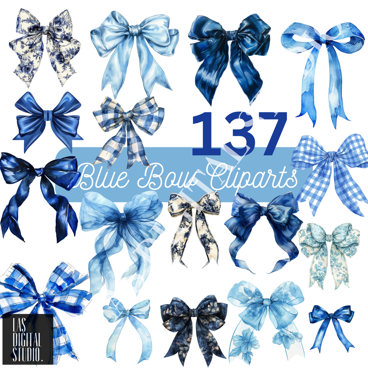 137 Bow and Ribbon watercolor Cliparts To use or Resell, pdf and png and svg Files, PLR Resell rights, Editable in Canva